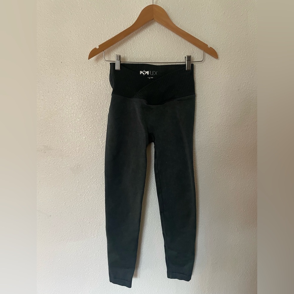 POPFLEX Dark Green Crisscross Hourglass Legging Size Small